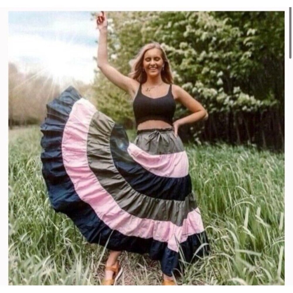 Anthropologie Hutch Penelope Tiered Maxi Skirt Large Boho Prairie Cottagecore - Picture 2 of 12